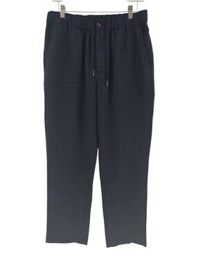 Quince NWOT 100% Linen Pant Size Medium in Navy Drawstring Waist Straight Leg